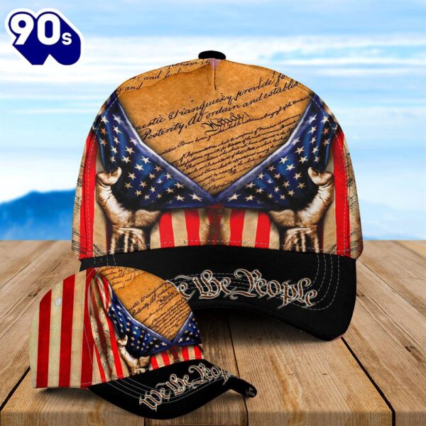 We The People Patriotic Flag Baseball Cap  Gift For Veteran Day
