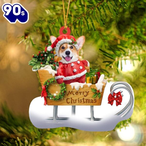 Welsh Corgi Merry Christmas Ornament, Gift For Christmas