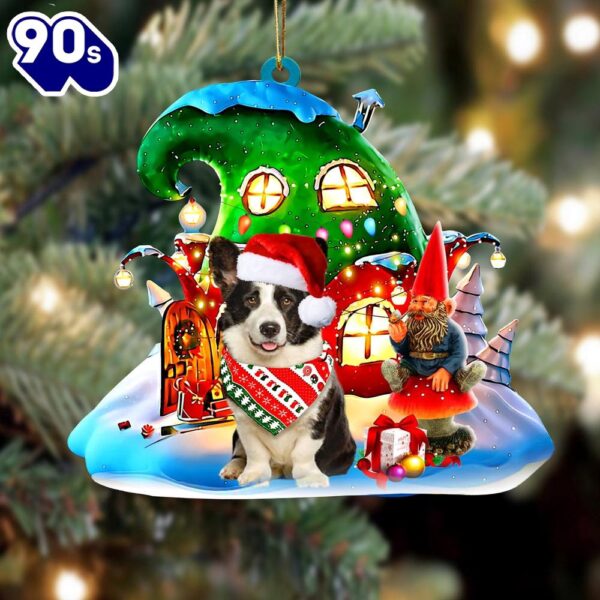 Welsh Corgi With Rudolph’s House Christmas Ornament, Gift For Christmas