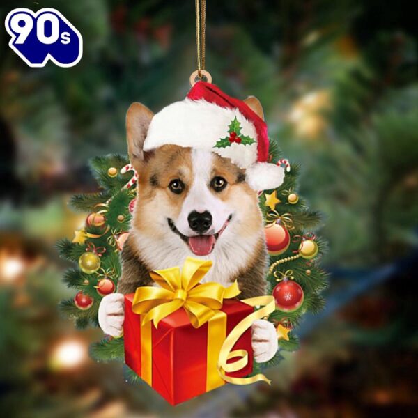 Welsh Corgi-Dogs Give Gifts Hanging Ornament, Gift For Christmas