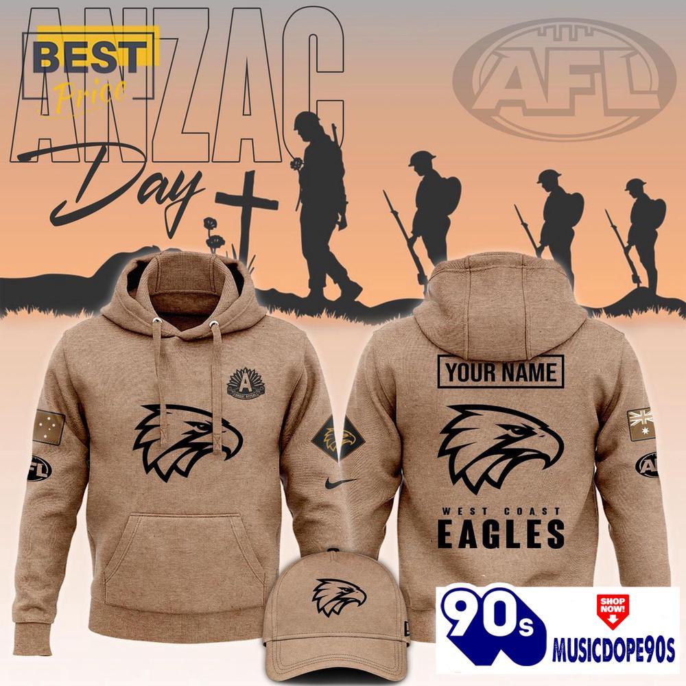 West Coast Eagles AFL Anzac Day Hoodie, Jogger, Cap