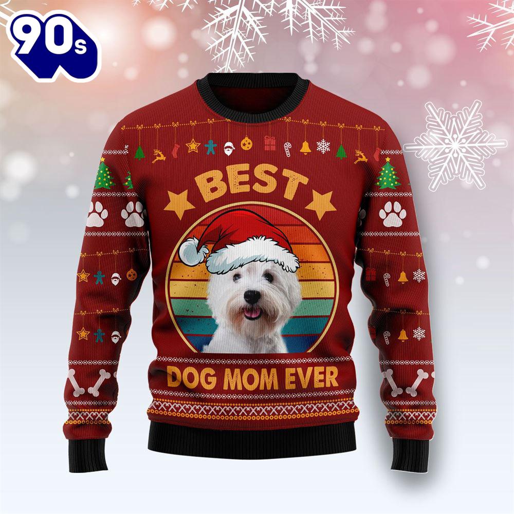 West Highland White Terrier Best Dog Mom Ever Ugly Christmas Sweater West Highland White Terrier Best Dog Mom Ever Ugly Christmas Sweater