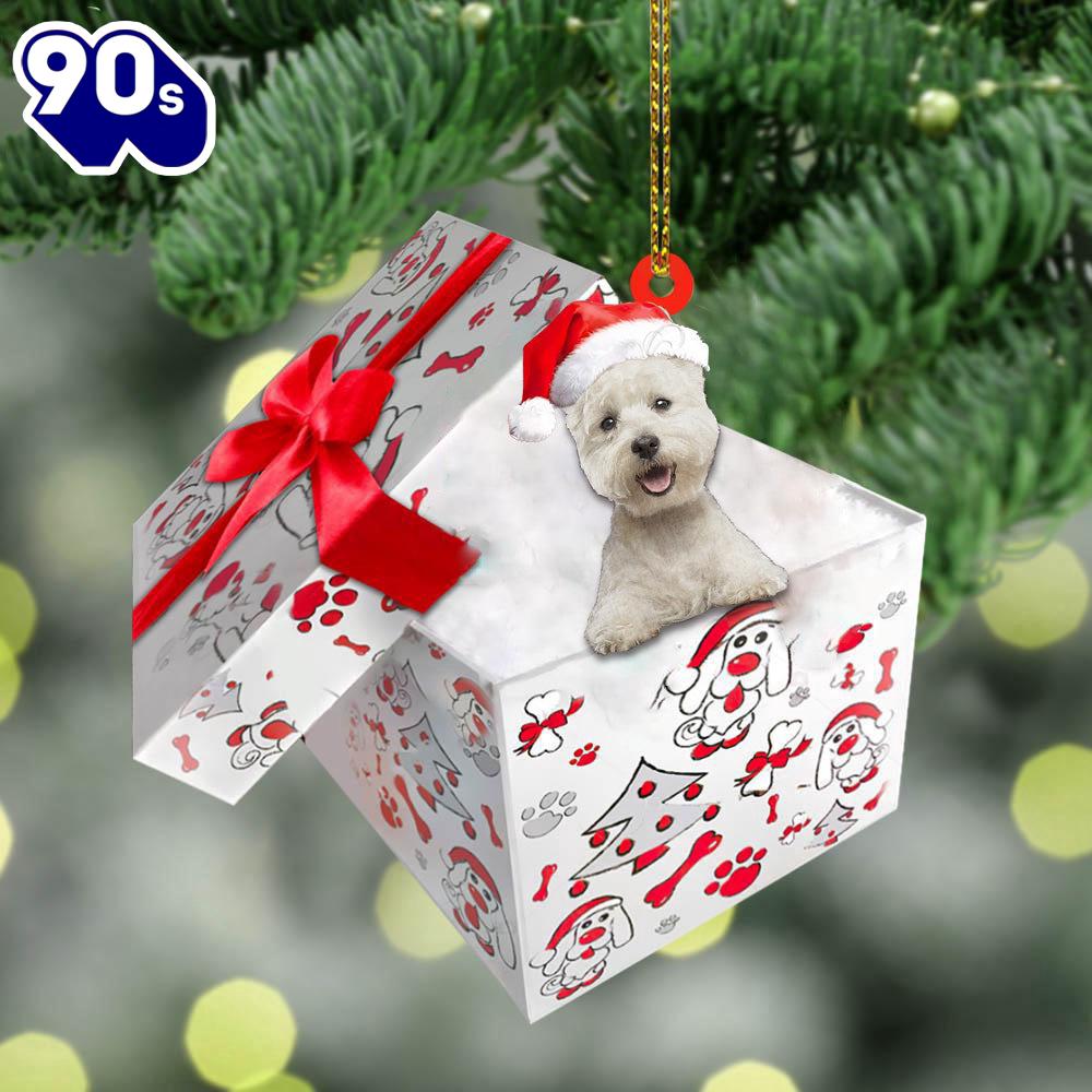 West-Highland-White-Terrier In Gift Box Christmas Ornament, Gift For Christmas West-Highland-White-Terrier In Gift Box Christmas Ornament, Gift For Christmas