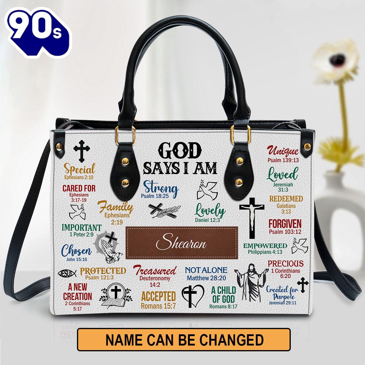What God Says About You Leather Bag , Christian Bags Gift For Women Christmas What God Says About You Leather Bag , Christian Bags Gift For Women Christmas