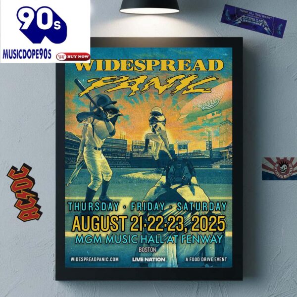 Widespread Panic Returns To Boston Shows  MGM Music At Fenway Boston On August 21-22-23 2025 The Baseball Matchwork Canvas