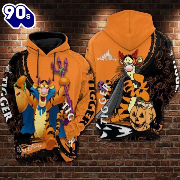 Winnie The Pooh Cartoon Tigger Halloween Hoodie All Over Printed 3D Unisex Men Women