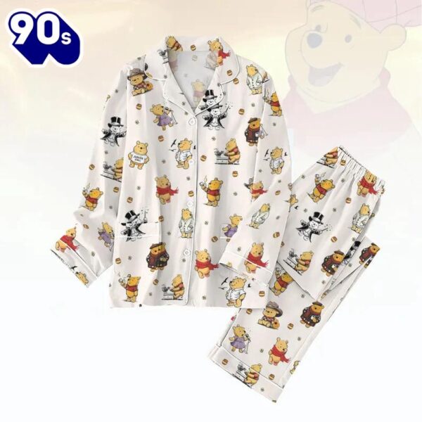 Winnie The Pooh Pajamas Set, Disney Valentine Holiday Pajamas, Cute Pooh Bear Pajamas Women