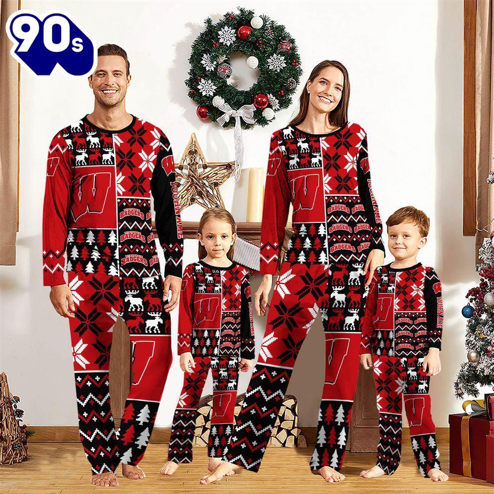 NCAA Family Pajama Sets Wisconsin Badgers Pajamas Personalized NCAA Family Pajama Sets Wisconsin Badgers Pajamas Personalized