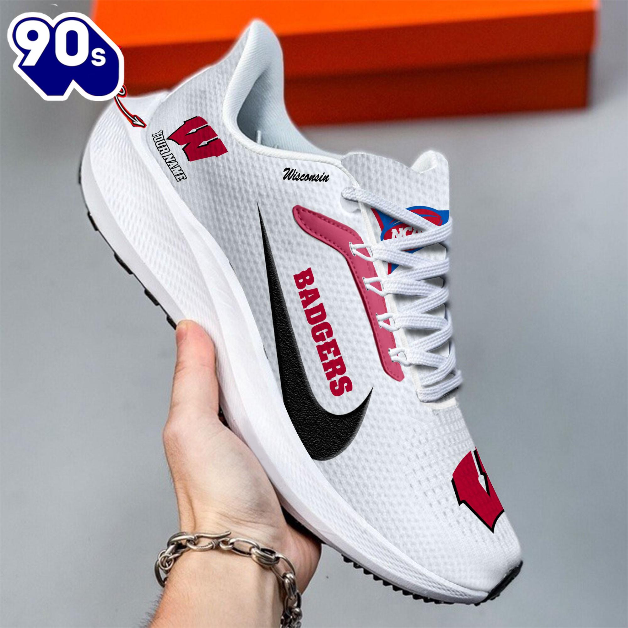 Wisconsin Badgers Running Shoes Custom Your Name Wisconsin Badgers Running Shoes Custom Your Name