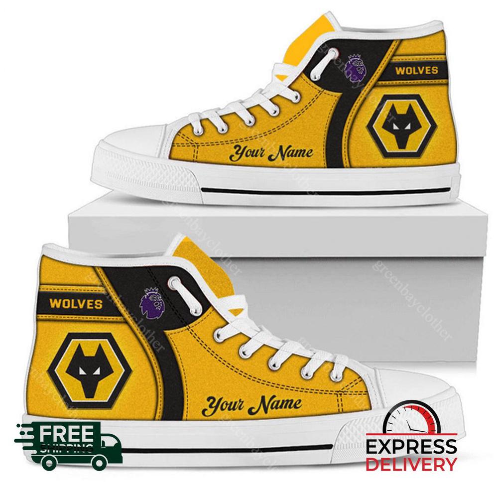 Wolverhampton Wanderers F.C Personalzied High Top Canvas Shoes Wolverhampton Wanderers F.C Personalzied High Top Canvas Shoes
