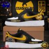 Wu Tang Clan Hip Hop Custom Air Force 1 Shoes, Black & Yellow Honeycomb Graphic Sneakers, Trending Music AF1