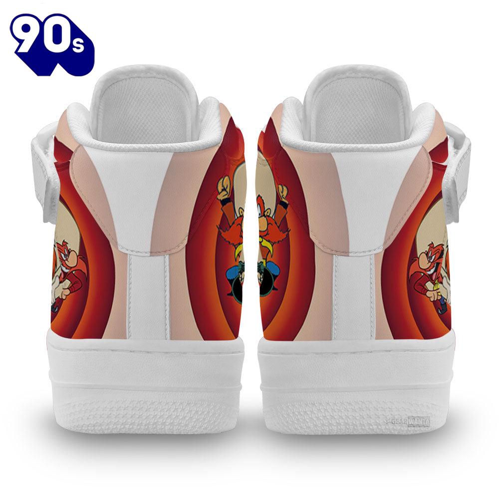 Yosemite Sam High Top Air Force Shoes Custom Looney Tunes Sneakers