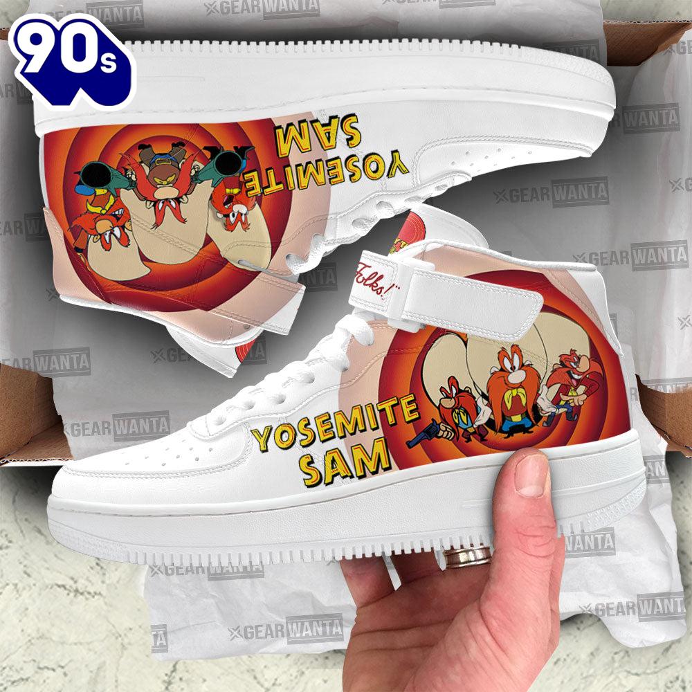 Yosemite Sam High Top Air Force Shoes Custom Looney Tunes Sneakers