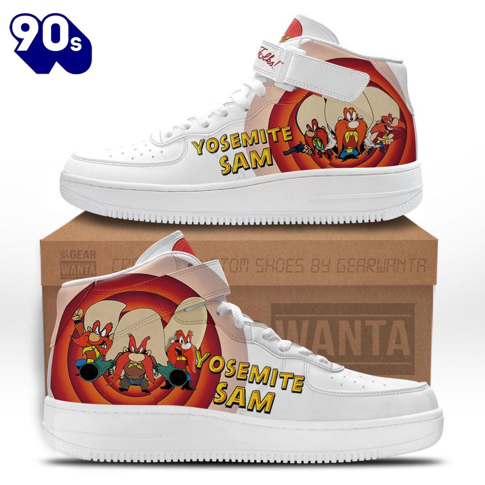 Yosemite Sam High Top Air Force Shoes Custom Looney Tunes Sneakers