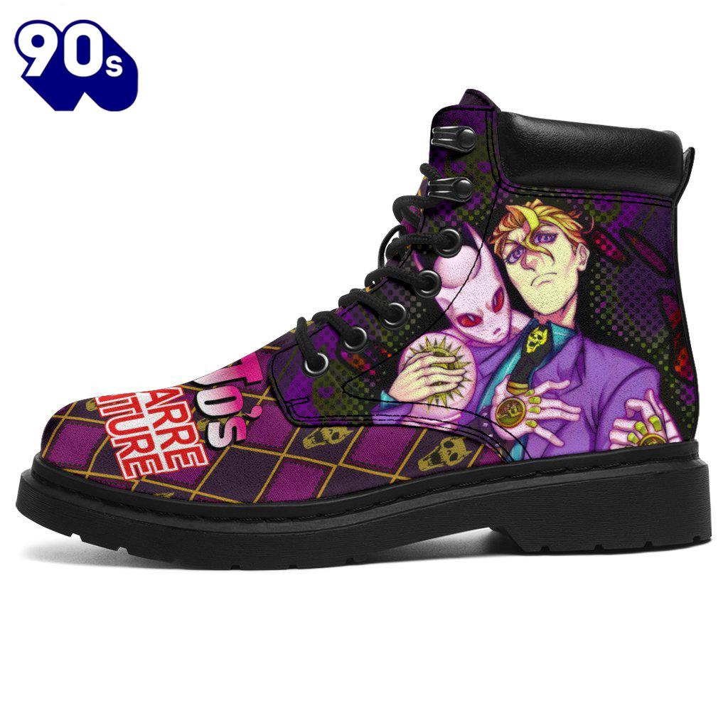 Yoshikage Kira Leather Boots Custom JoJo's Bizarre Adventure Shoes Fan Yoshikage Kira Leather Boots Custom JoJo's Bizarre Adventure Shoes Fan
