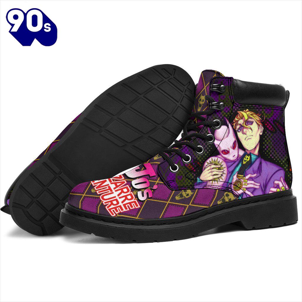 Yoshikage Kira Leather Boots Custom JoJo's Bizarre Adventure Shoes Fan Yoshikage Kira Leather Boots Custom JoJo's Bizarre Adventure Shoes Fan