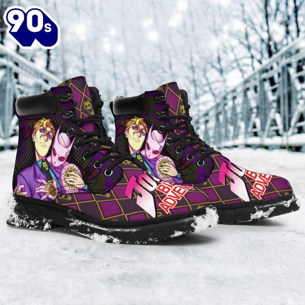 Yoshikage Kira Leather Boots Custom JoJo's Bizarre Adventure Shoes Fan Yoshikage Kira Leather Boots Custom JoJo's Bizarre Adventure Shoes Fan