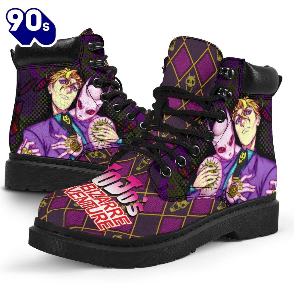 Yoshikage Kira Leather Boots Custom JoJo's Bizarre Adventure Shoes Fan Yoshikage Kira Leather Boots Custom JoJo's Bizarre Adventure Shoes Fan