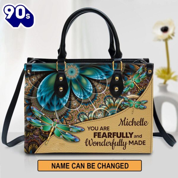 You Are Fearfully And Wonderfully Made Personalized Leather Handbag Christ Gifts For Religious Women, Christian Bags  Gift For Women Christmas