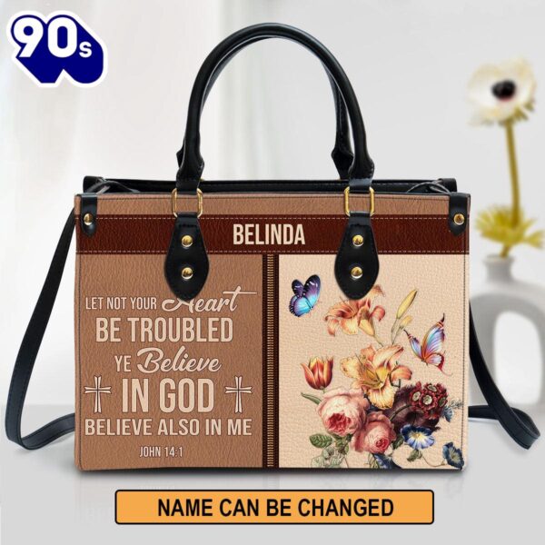 You Believe In God Beautiful Personalized Leather Bag For Women , Christian Bags  Gift For Women Christmas