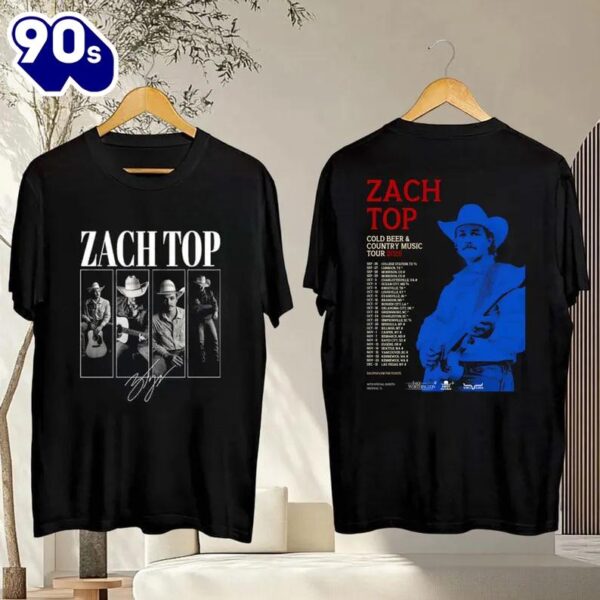 Zach Top Signature Shirt, 2025 Zach Top Cold Beer & Country Music Tour Shirt, Zach Top 2025 Tour Shirt For Fans