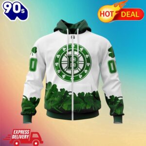 Zipper Hoodie Boston Bruins, Happy St.Patrick Days Jersey